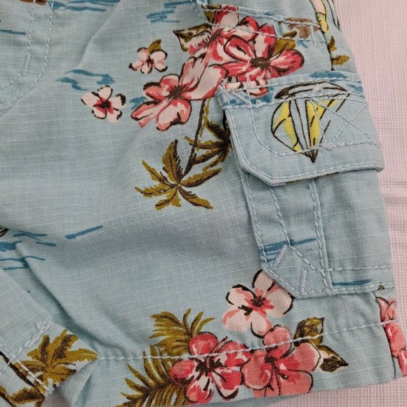 Carter's Baby Toddler 6 Months Shorts Blue Floral Sailboat - Picture 2 of 5